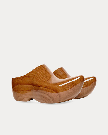 BALENCIAGA technoclog ミュール 42 Balenciaga Men's Technoclog Rubber Wood Printed Beige Slip Ons