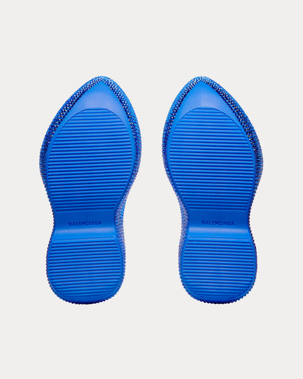 Balenciaga Men's Technoclog Rhinestone Rubber Blue Slip Ons