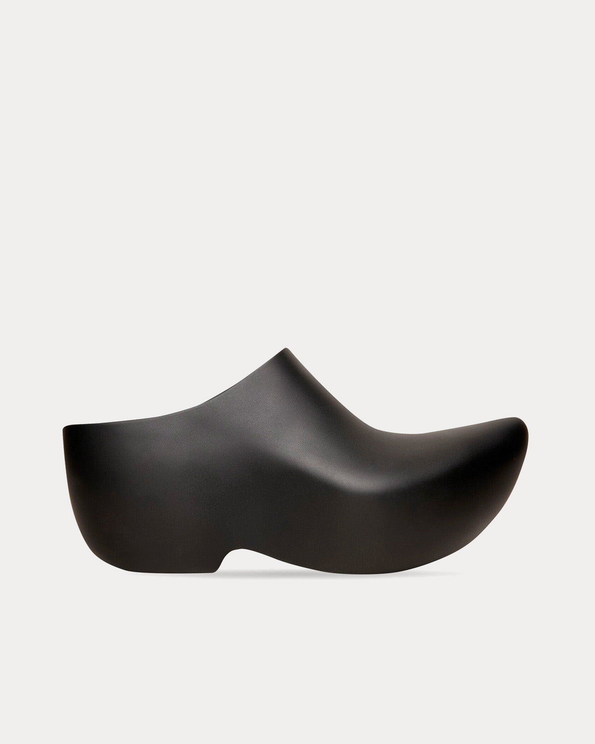 Balenciaga Men's Technoclog Rubber Matte Black Slip Ons