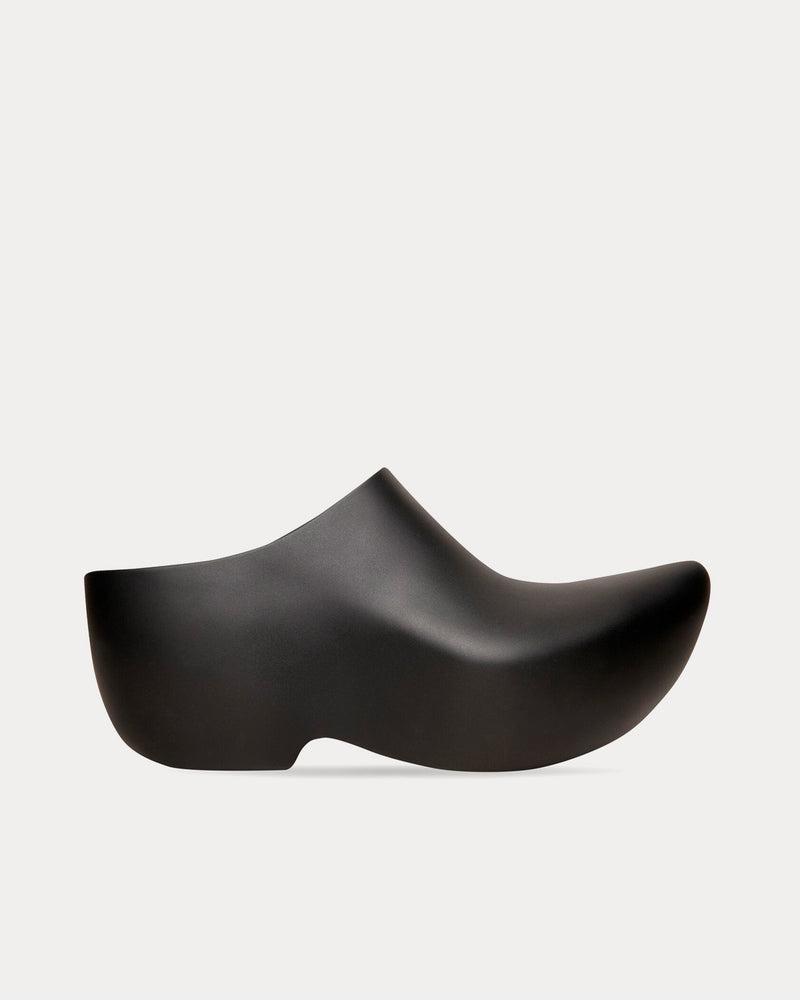 Balenciaga Men's Technoclog Rubber Matte Black Slip Ons