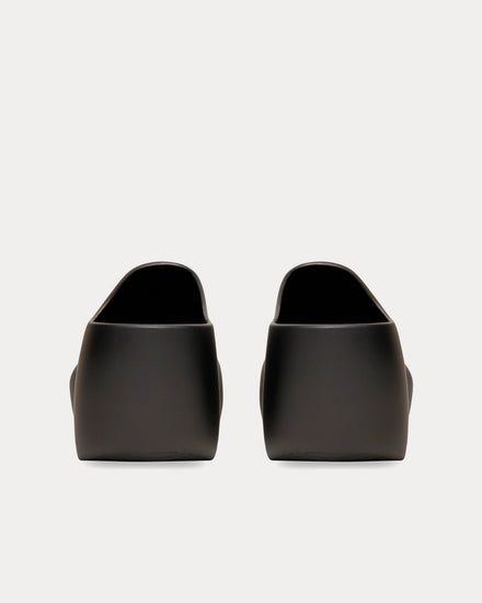 Balenciaga Men's Technoclog Rubber Matte Black Slip Ons