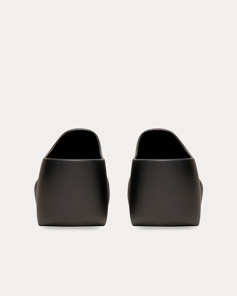 Balenciaga Men's Technoclog Rubber Matte Black Slip Ons