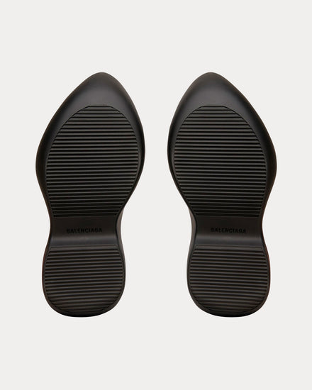 Balenciaga Men's Technoclog Rubber Matte Black Slip Ons