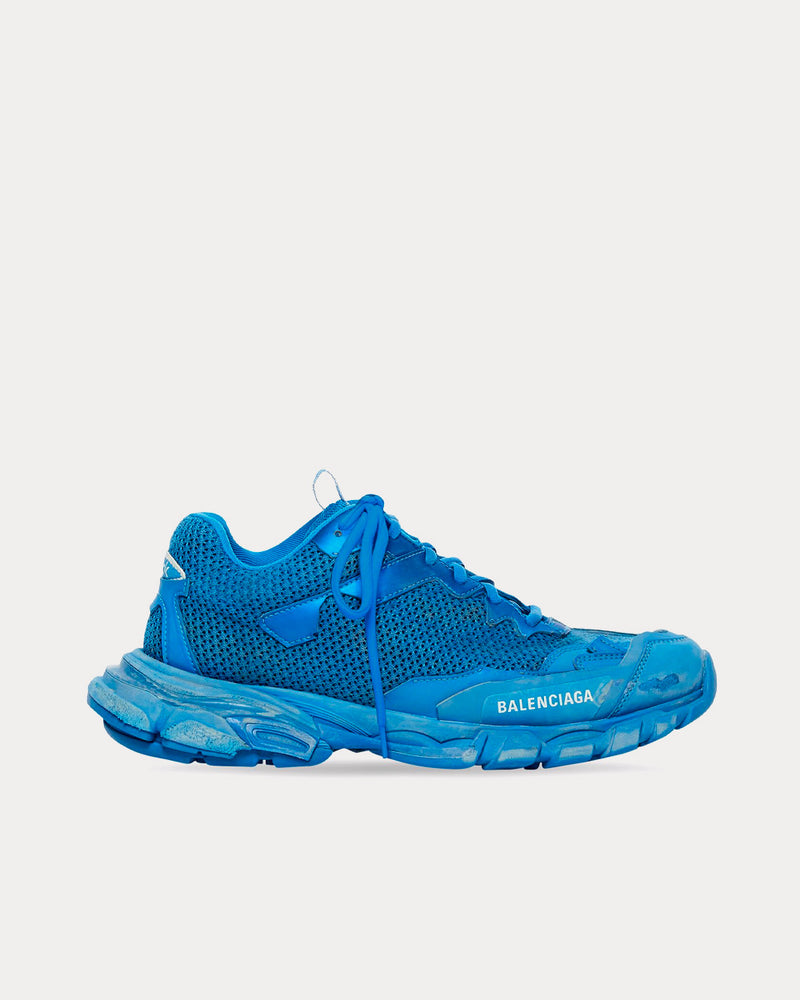 Balenciaga Track.3 Mesh & Nylon Blue Low Top Sneakers - 1