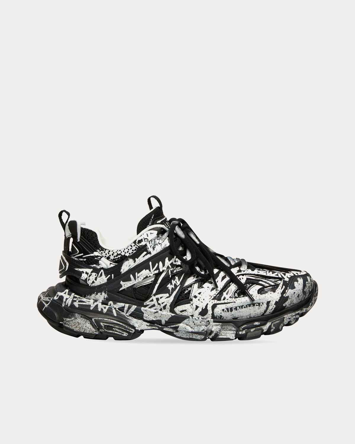 Balenciaga Men's Track Graffiti Mesh & Nylon Black / White Balenciaga Men's Track Graffiti Mesh & Nylon Black / White