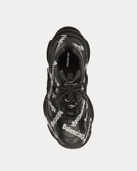 Balenciaga Triple S Logotype Black / White Low Top Sneakers - 2
