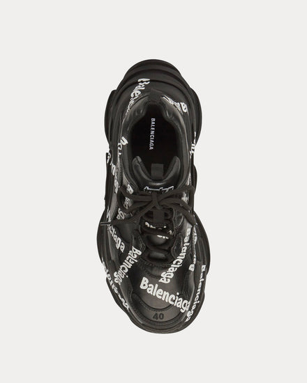 Balenciaga Triple S Logotype Black / White Low Top Sneakers - 2