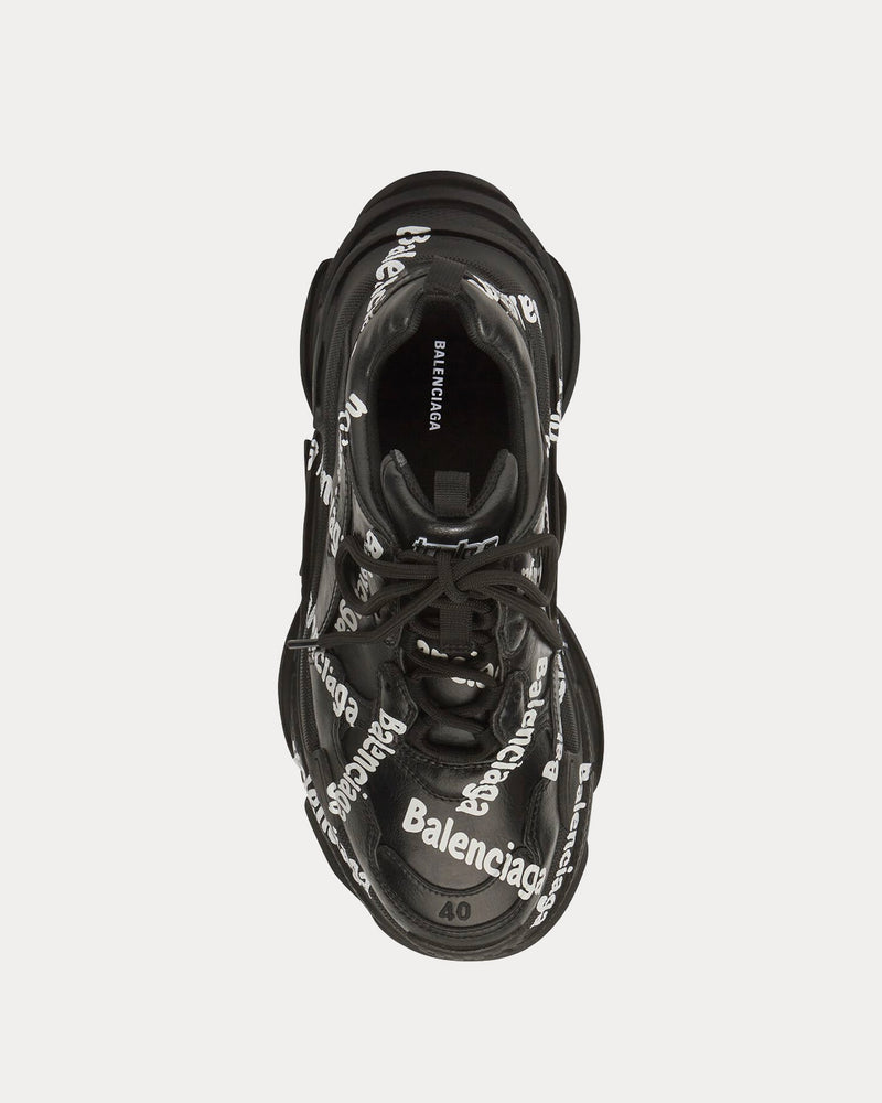 Balenciaga Triple S Logotype Black / White Low Top Sneakers - 2