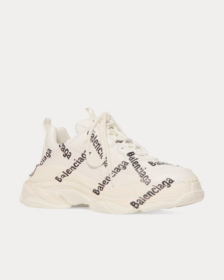 Balenciaga Triple S Logotype White / Black Low Top Sneakers - 3