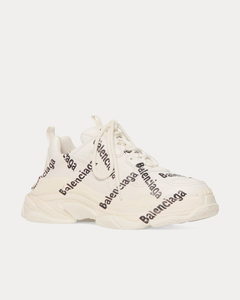 Balenciaga Triple S Logotype White / Black Low Top Sneakers - 3