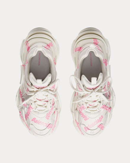Balenciaga Triple S Logotype Technical Material White / Pink Low Top Sneakers - 2