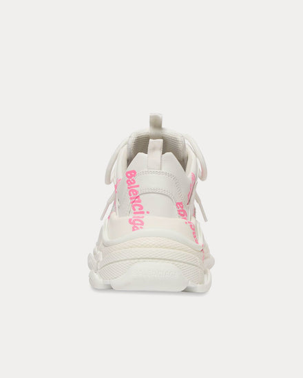 Balenciaga Triple S Logotype Technical Material White / Pink Low Top Sneakers - 4