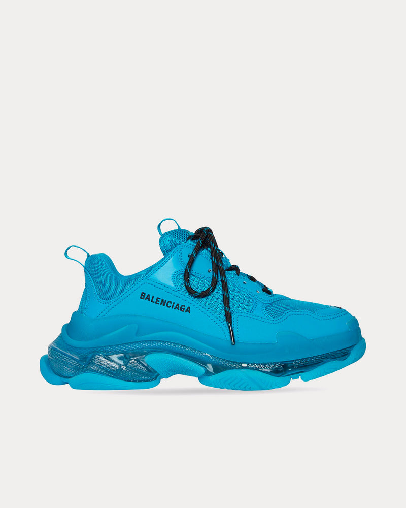 Balenciaga Triple S Clear Sole Double Foam & Mesh Blue Low Top Sneakers - 1