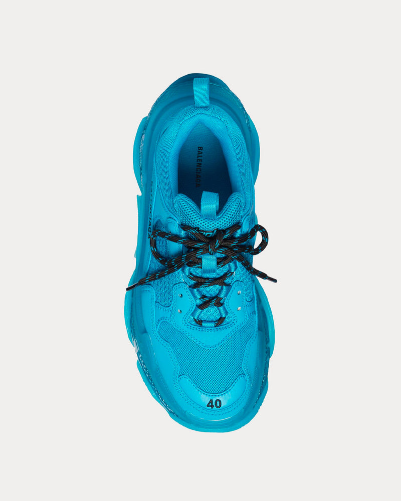 Balenciaga Triple S Clear Sole Double Foam & Mesh Blue Low Top Sneakers - 2