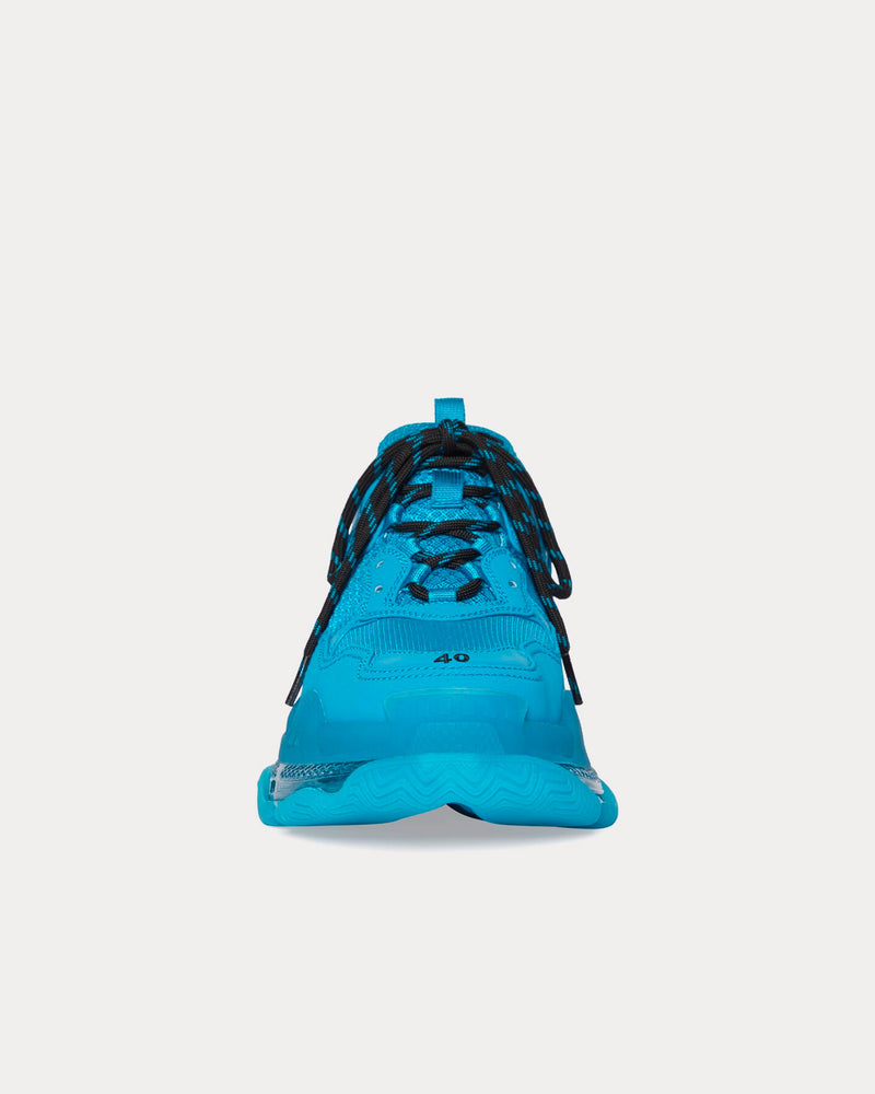 Balenciaga Triple S Clear Sole Double Foam & Mesh Blue Low Top Sneakers - 3