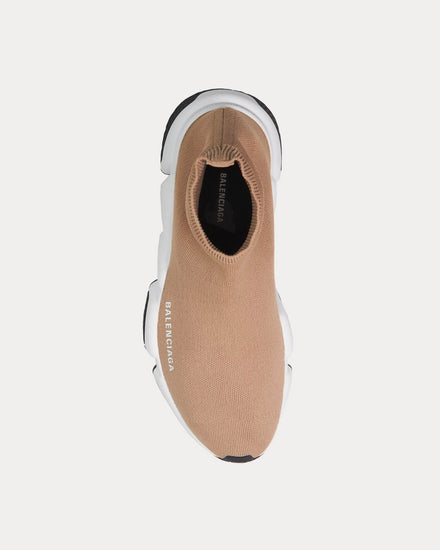 Balenciaga Speed Trainers Knit Beige High Top Sneakers - 2