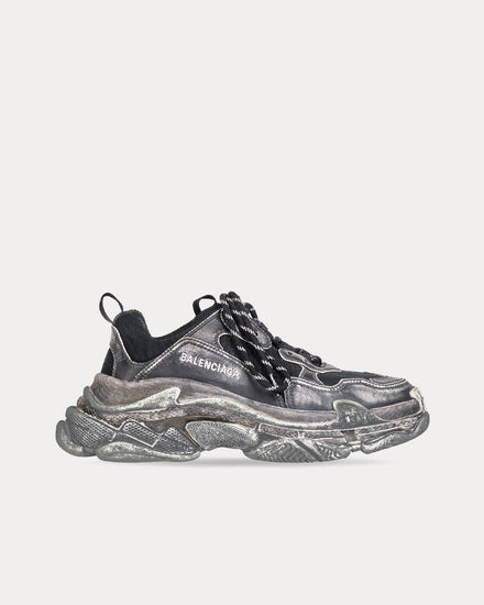 Balenciaga Women's Triple S Faded Black Low Top Sneakers Balenciaga Women's Triple S Faded Black Low Top Sneakers