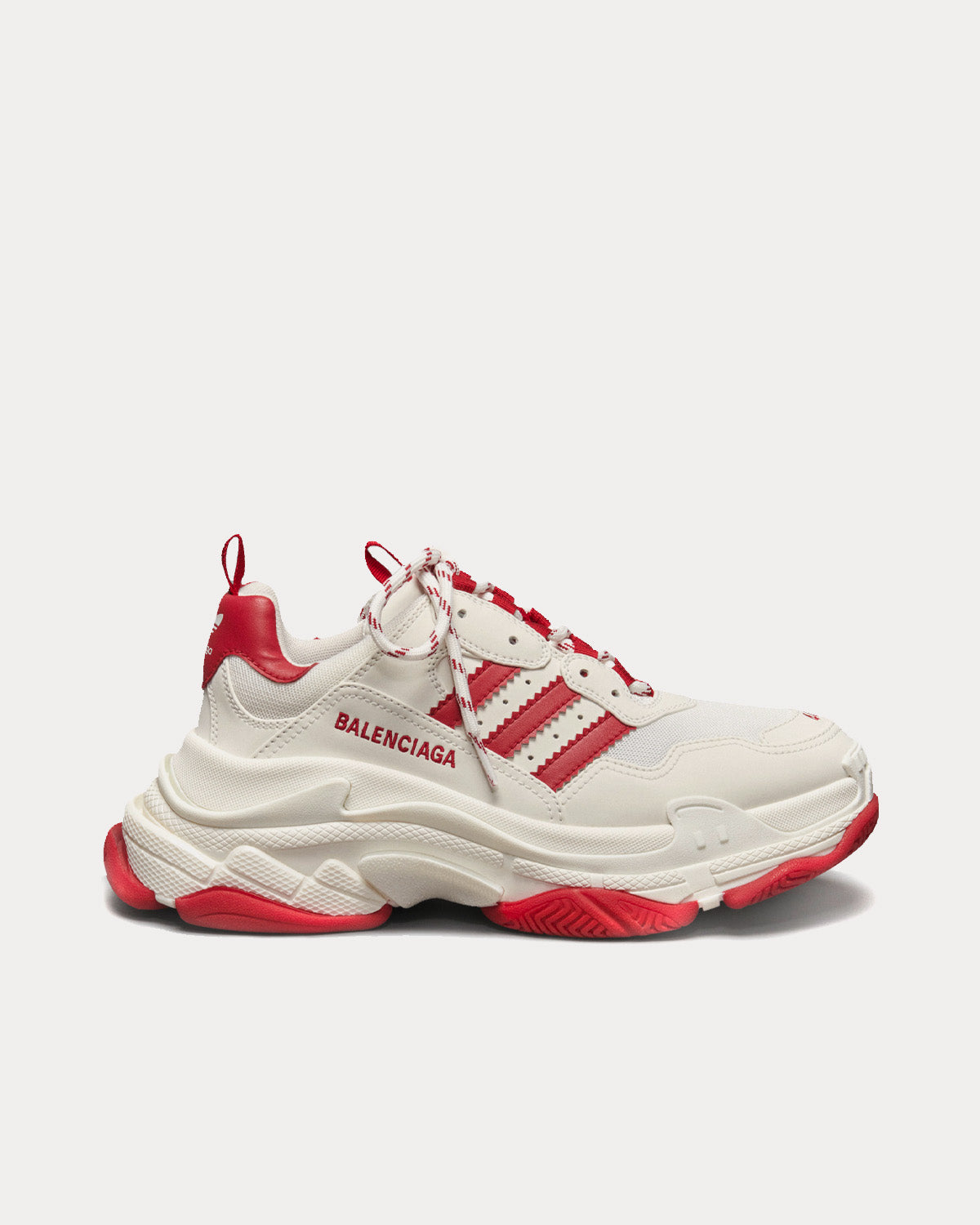 Balenciaga x Adidas - Triple S White / White / Red Low Top Sneakers