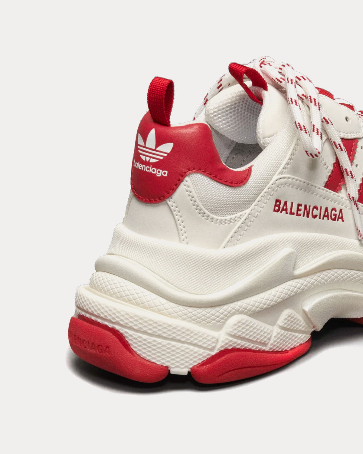 Balenciaga x Adidas - Triple S White / White / Red Low Top Sneakers