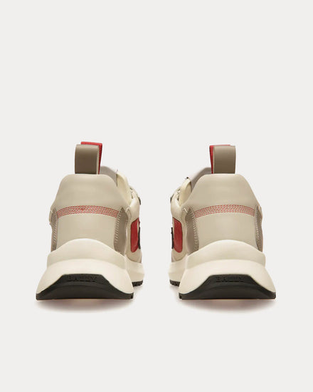 Bally Dark Leather Grey / Dusty White / Red Low Top Sneakers - 4