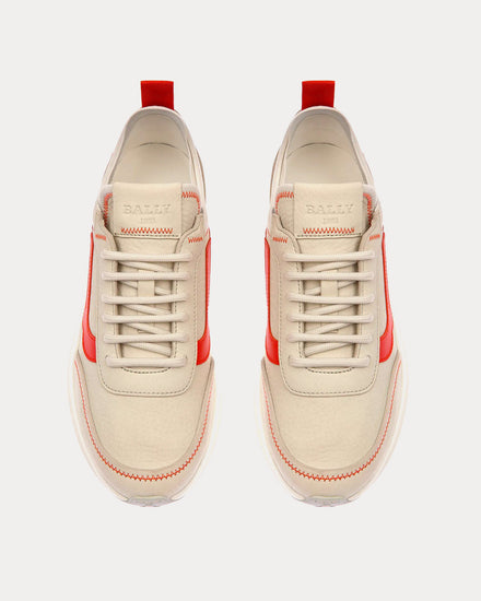 Bally Darys Leather Dusty White / Orange Low Top Sneakers - 2