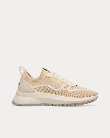 Bally Davyn Mesh & Leather Dusty White Low Top Sneakers