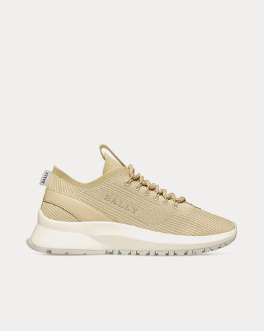 Bally Dean Leather, Fabric & Polyester Dusty White / Beige Low Top Sneakers