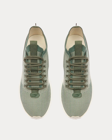 Bally Dean Leather, Fabric & Polyester Dusty White / Sage Low Top Sneakers - 2