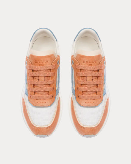 Bally Demmy Leather & Fabric Peach / Bone / White Low Top Sneakers - 2