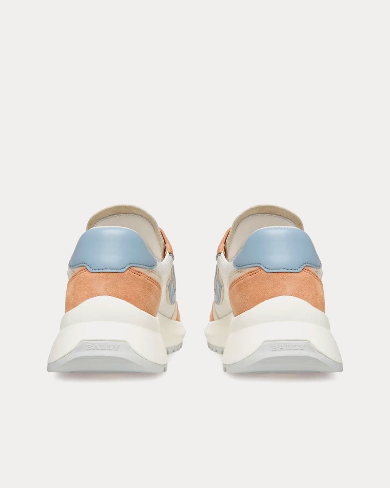 Bally Demmy Leather & Fabric Peach / Bone / White Low Top Sneakers - 4