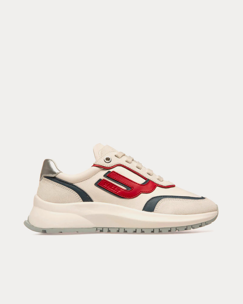 Bally Demmy Leather White / Red / Blue Low Top Sneakers - 1
