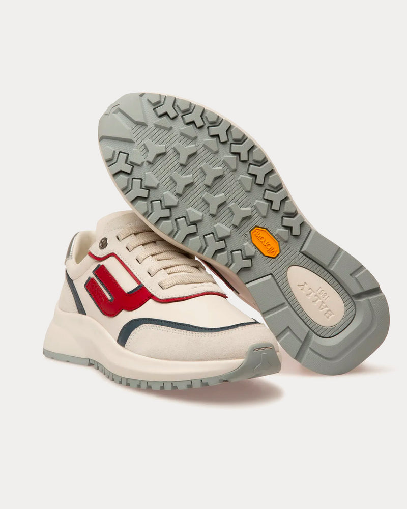 Bally Demmy Leather White / Red / Blue Low Top Sneakers - 4