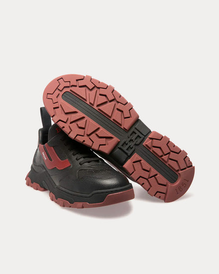 Bally Holden Leather & Fabric Black / Heritage Red Low Top Sneakers - 3