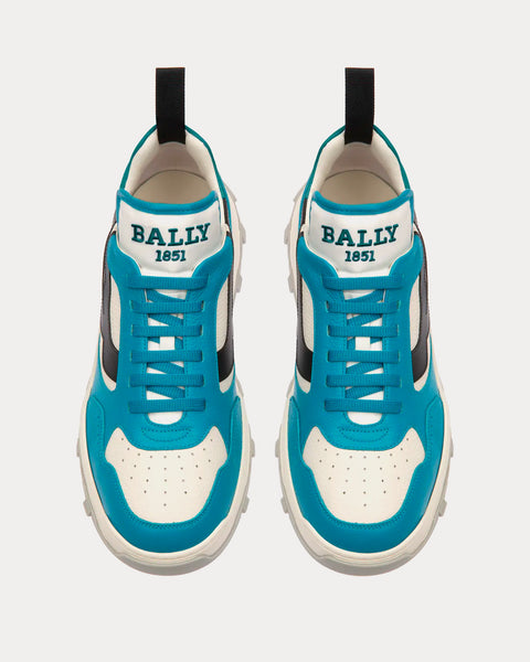 Holden Leather & Fabric Light Blue / White Low Top Sneakers