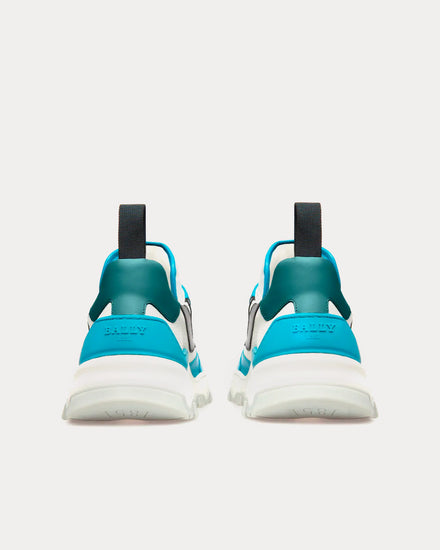 Bally Holden Leather & Fabric Light Blue / White Low Top Sneakers - 4