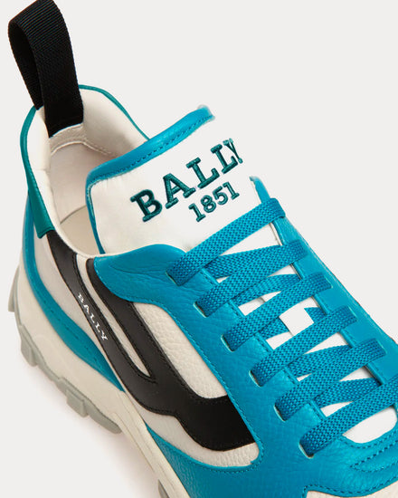 Bally Holden Leather & Fabric Light Blue / White Low Top Sneakers - 5