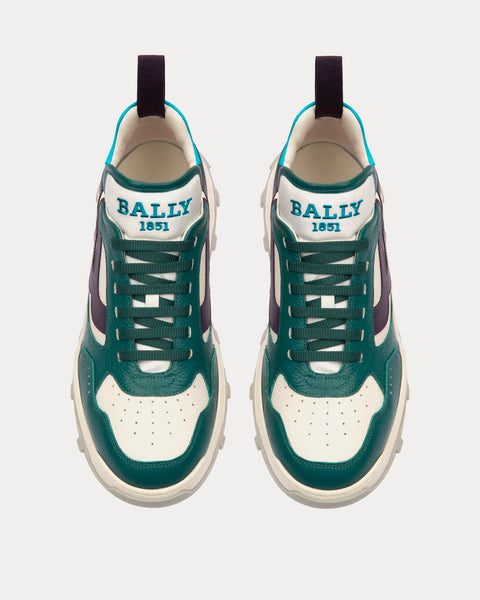 Holden Leather & Fabric Green / White Low Top Sneakers