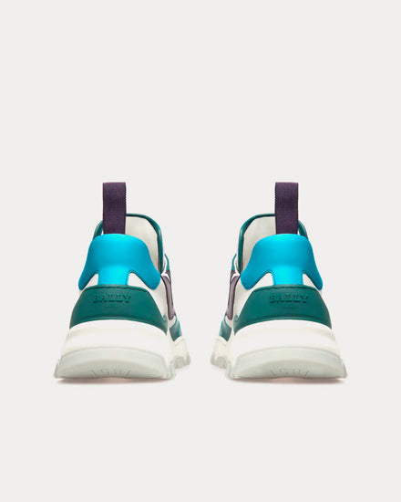 Bally Holden Leather & Fabric Green / White Low Top Sneakers - 4