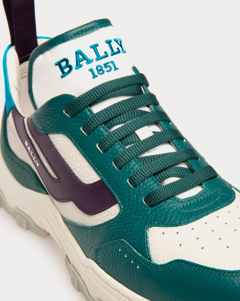 Holden Leather & Fabric Green / White Low Top Sneakers