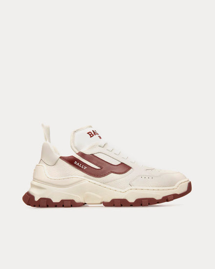 Bally Holden Leather & Fabric White / Heritage Red Low Top Sneakers - 1
