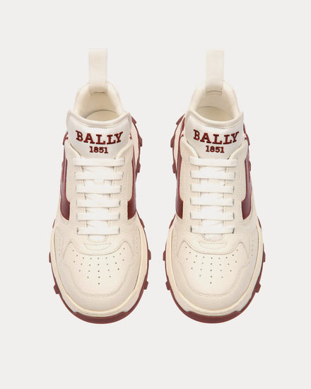 Bally Holden Leather & Fabric White / Heritage Red Low Top Sneakers - 2