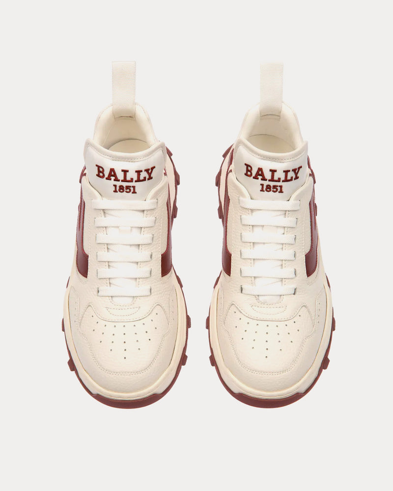 Bally Holden Leather & Fabric White / Heritage Red Low Top Sneakers - 2