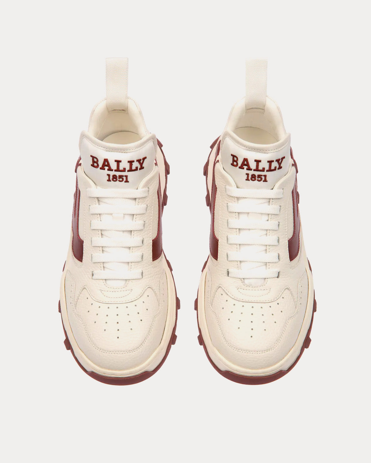 Bally Holden Leather Fabric White Heritage Red Low Top Sneakers Sneak in Peace