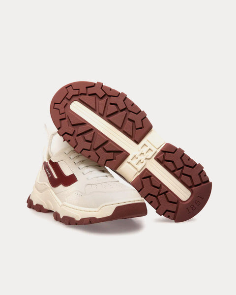 Holden Leather & Fabric White / Heritage Red Low Top Sneakers