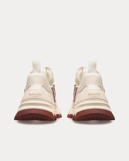 Bally Holden Leather & Fabric White / Heritage Red Low Top Sneakers - 4