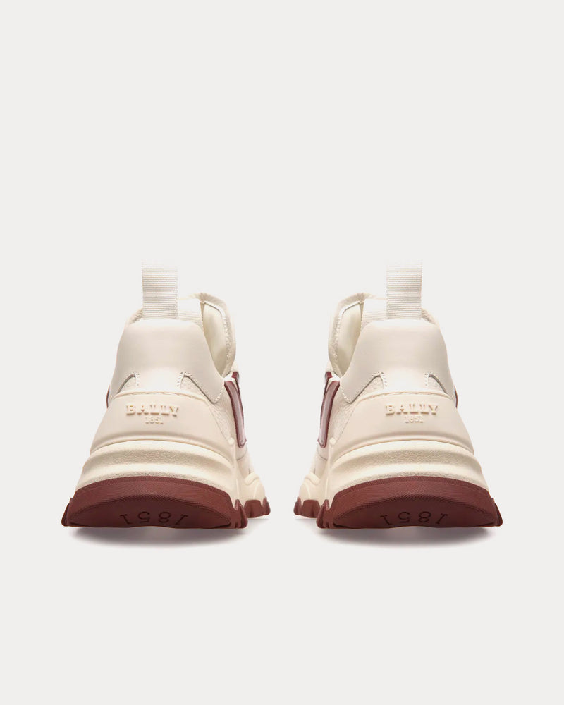 Bally Holden Leather & Fabric White / Heritage Red Low Top Sneakers - 4