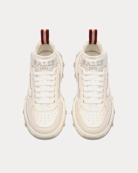 Bally Holden Leather & Fabric White / Silver Low Top Sneakers - 2