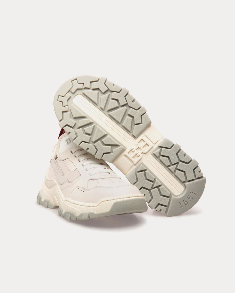 Bally Holden Leather & Fabric White / Silver Low Top Sneakers - 3
