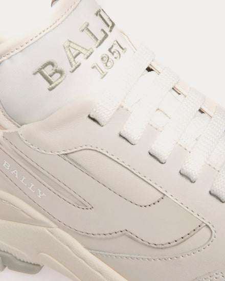 Bally Holden Leather & Fabric White / Silver Low Top Sneakers - 5