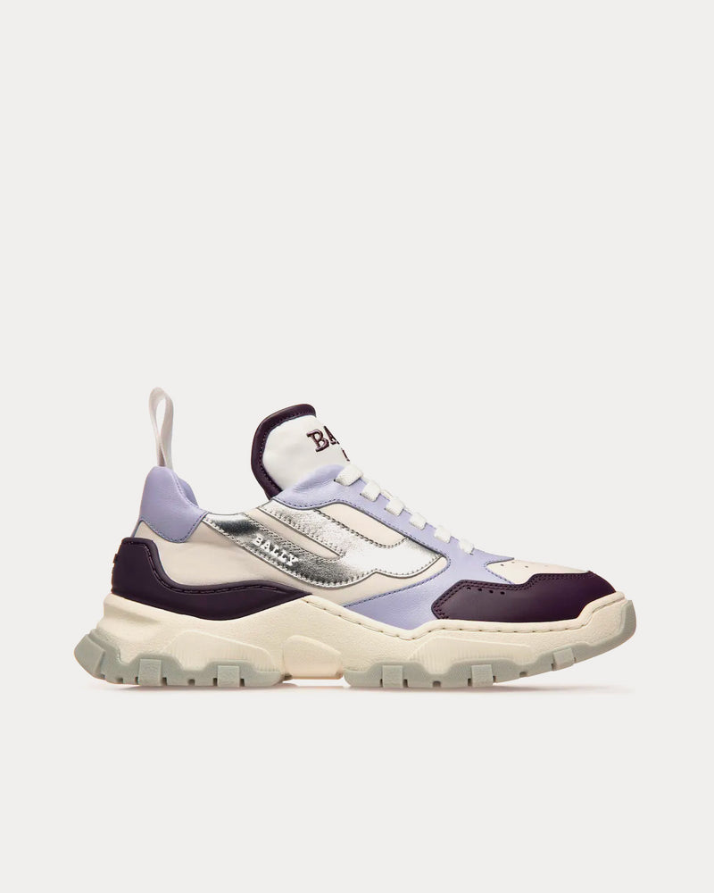 Bally Holden Leather & Fabric Purple / White Low Top Sneakers - 1